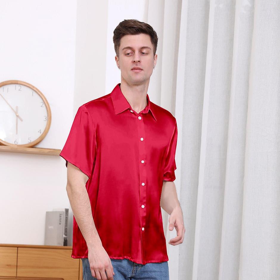 T-shirt Court en Soie pour Homme