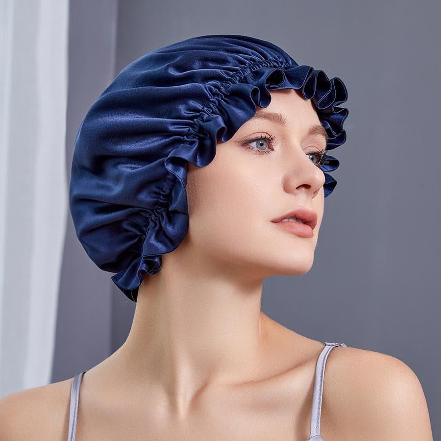 Bonnet de Nuit en Soie à Volants
