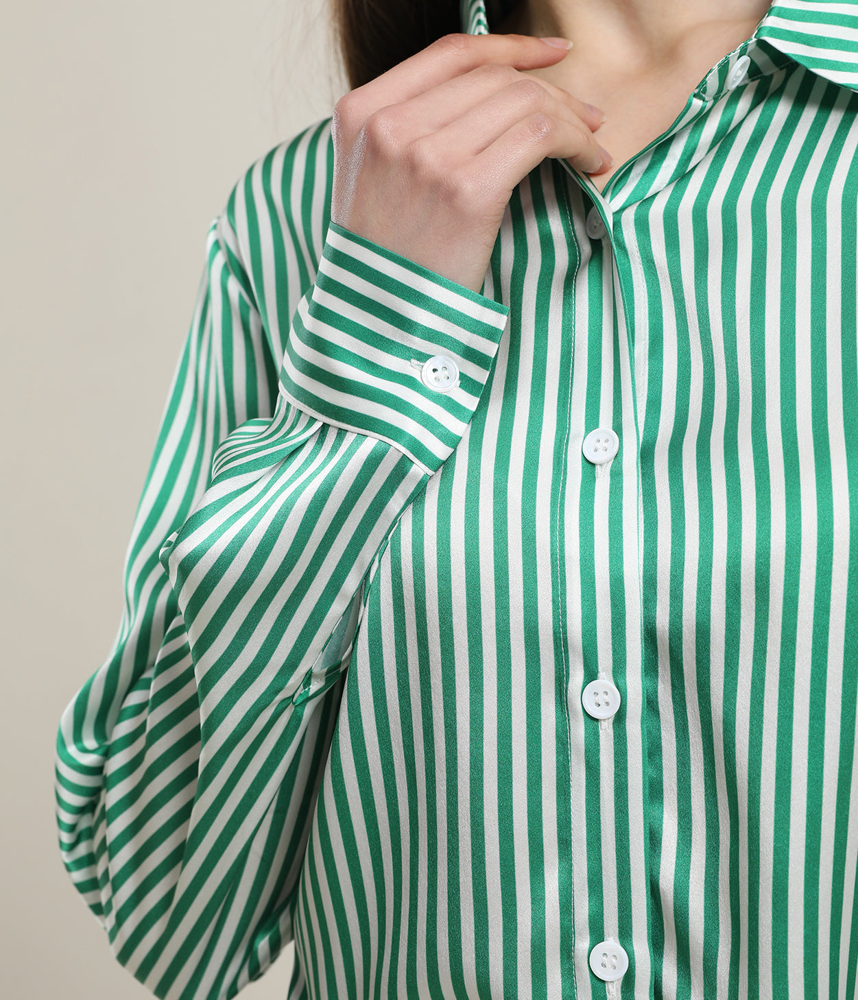 Blouse en Soie à Rayures pour Femme