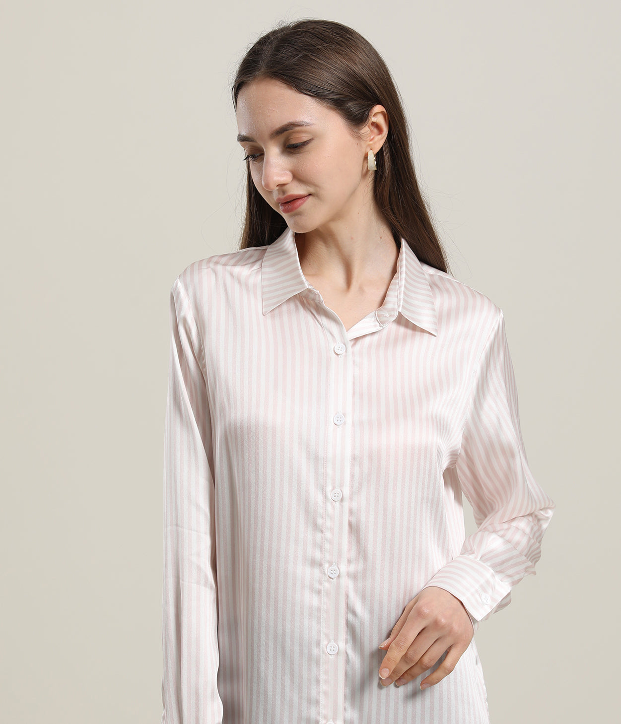 Blouse en Soie à Rayures pour Femme