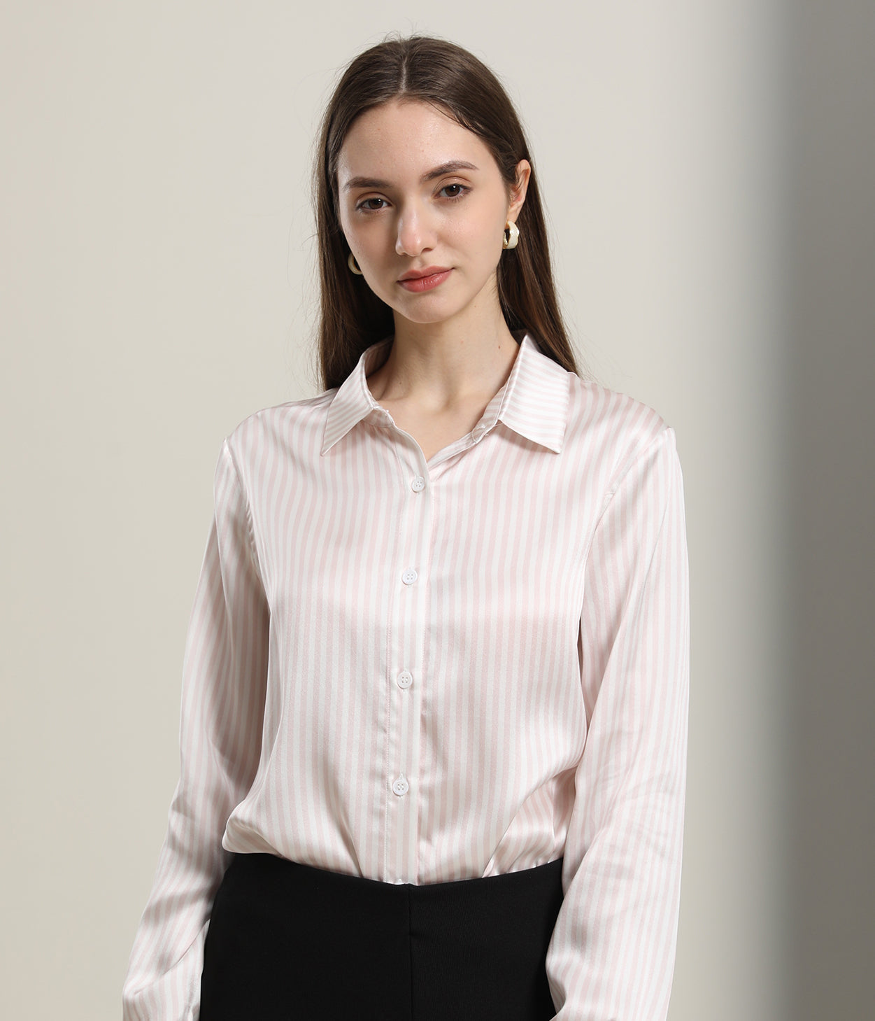 Blouse en Soie à Rayures pour Femme