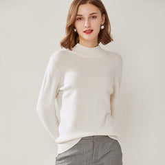 Pull en Cachemire à Col Montant Court pour Femmes