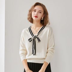 Pull en Cachemire avec Ruban Élégant