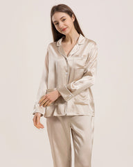 Pyjama Classique en Soie pour Femmes à la Maison