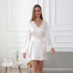 Peignoir Court en Soie 100% Lavable pour Femmes