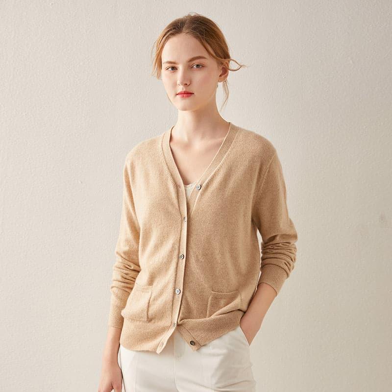 Cardigan en Cachemire Tricoté en Laine