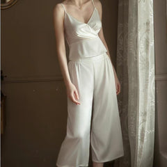 Ensemble Pyjama en Soie Camisole et Pantalon Long 2 Pièces