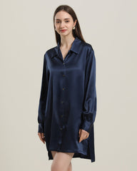 Robe Chemise Irrégulière en Soie 22 Momme pour Femme