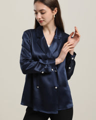 Chemise en Soie à Double Boutonnage