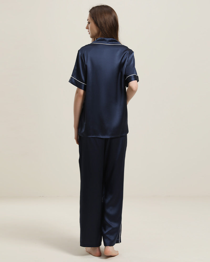 Ensemble de Pyjama en Soie à Manches Courtes 22 Momme