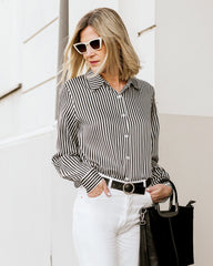 Blouse en Soie à Rayures pour Femme