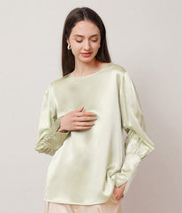 Blouse en Soie Col Rond 22 Momme
