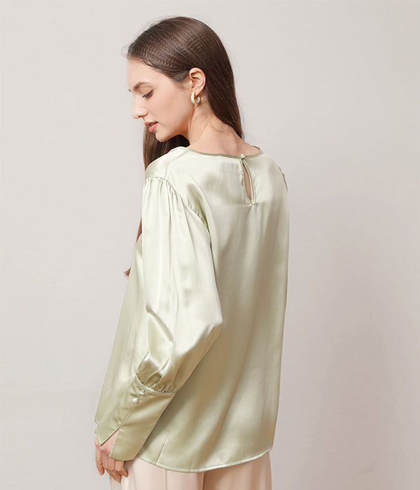 Blouse en Soie Col Rond 22 Momme