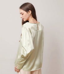 Blouse en Soie Col Rond 22 Momme