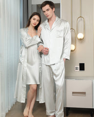 Vêtements de Maison en Soie Pour Couple