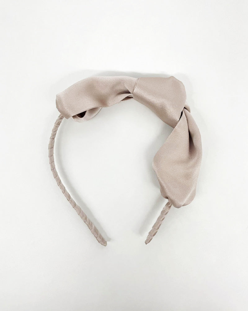 Bandeau en Soie avec Nœud Papillon