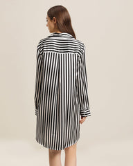 Chemise de Nuit en Soie à Rayures