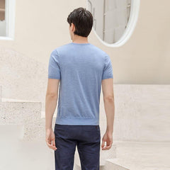Pull en Cachemire à Manches Courtes pour Hommes