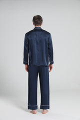 Ensemble de Pyjama en Soie à Col Revers pour Homme