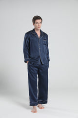 Ensemble de Pyjama en Soie à Col Revers pour Homme