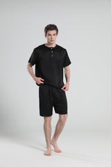 Ensemble de Pyjama Court à Col Rond Simple pour Homme
