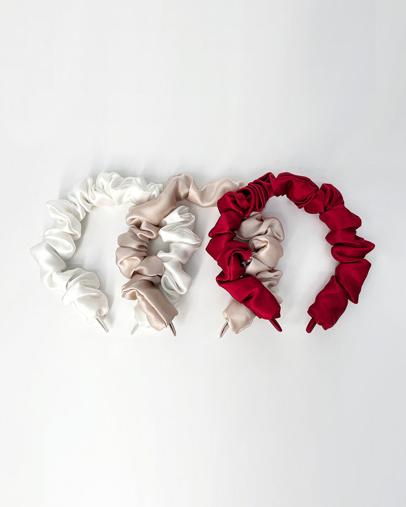 Bandeau en Soie Plissé 3,5 cm