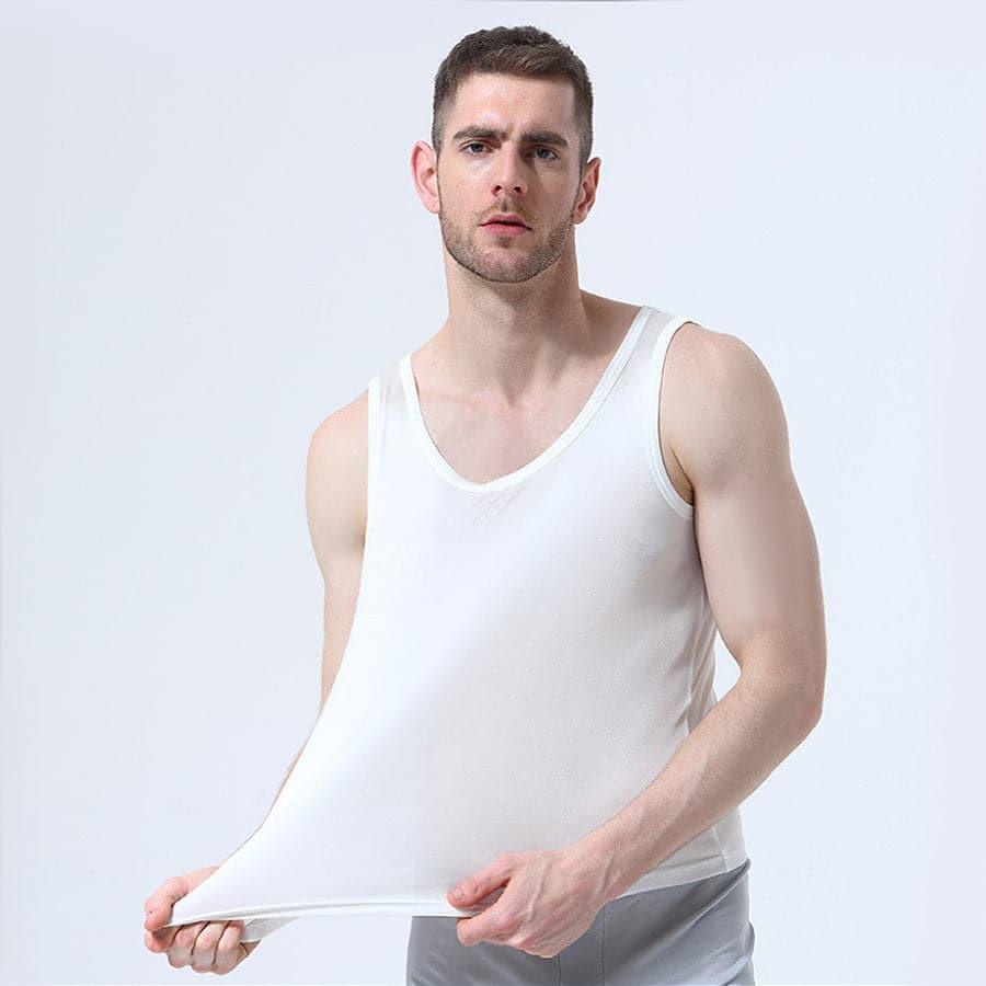 Débardeur en Soie Tricoté Sans Manches pour Hommes
