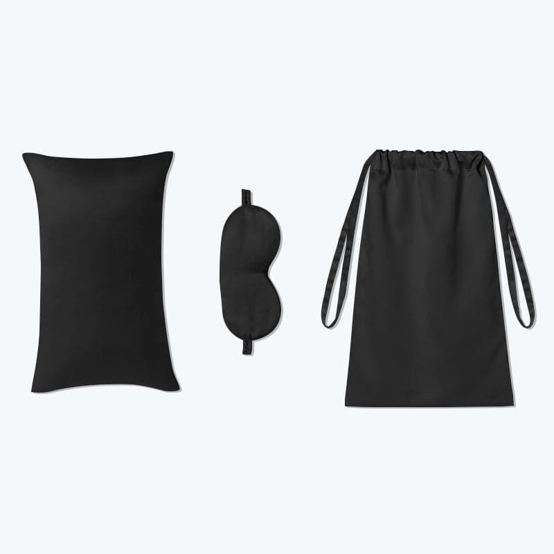 Set de Voyage en Soie avec Masque pour les Yeux et Sac de Rangement (3 Pièces)
