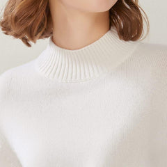 Pull en Cachemire à Col Montant Court pour Femmes