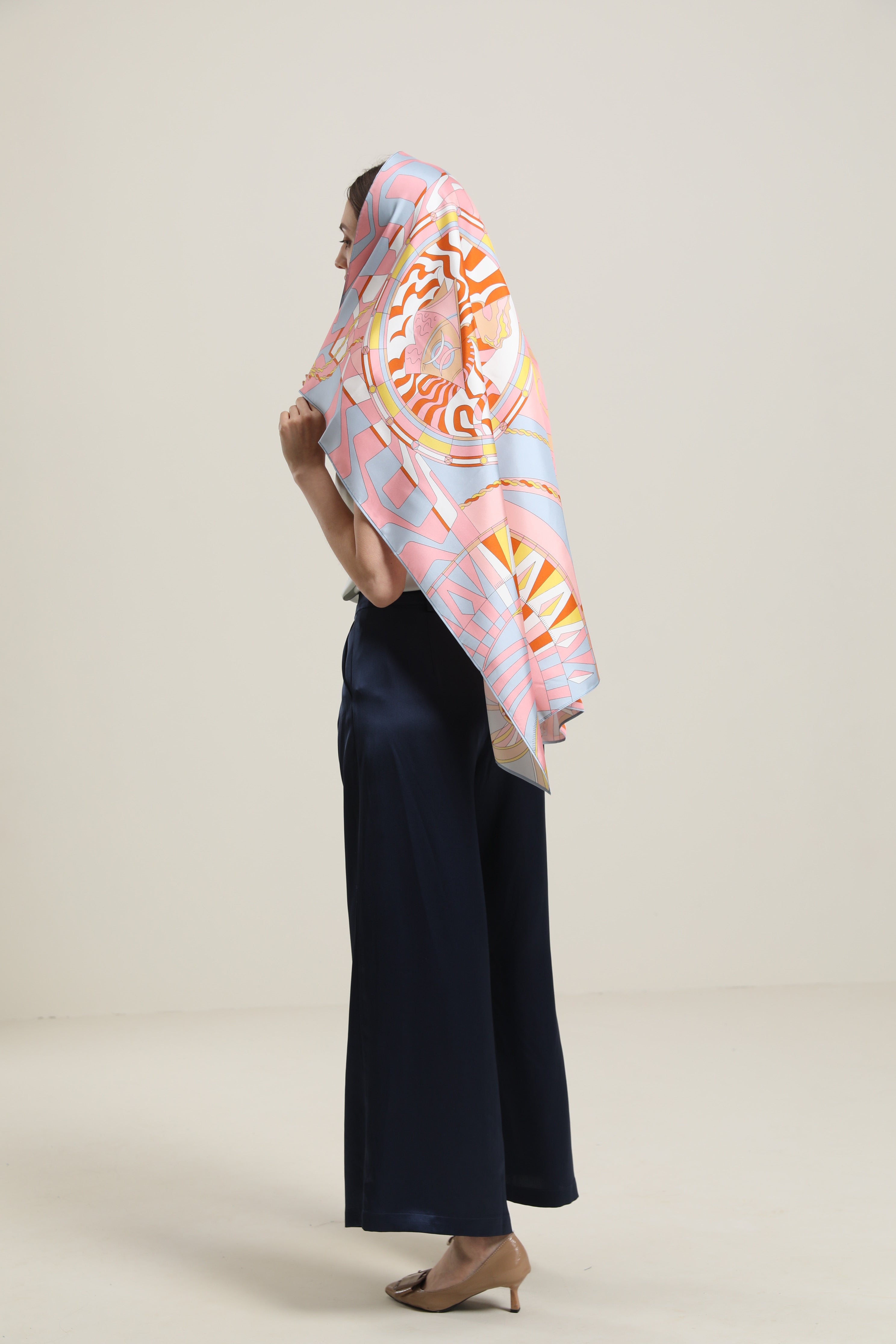 Foulard en Soie Rose Frais