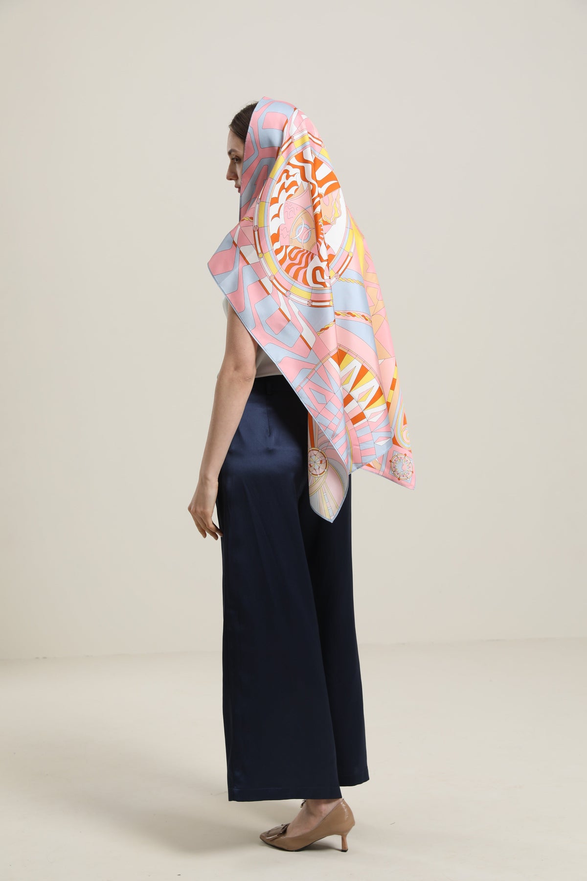 Foulard en Soie Rose Frais