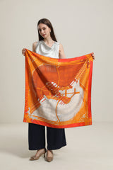 Foulard en Soie à Design Orange