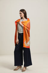 Foulard en Soie à Design Orange
