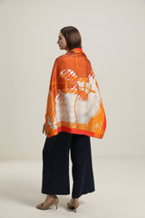 Foulard en Soie à Design Orange