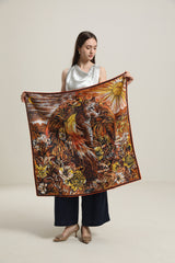 Foulard en Soie Vintage à Motif Tigre