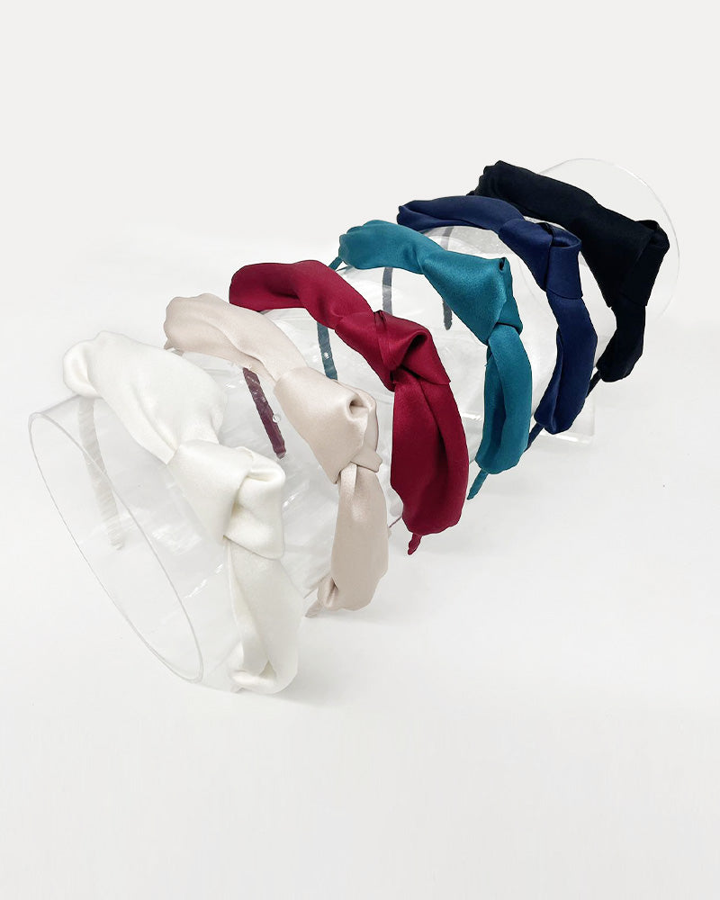 Bandeau en Soie avec Nœud Papillon