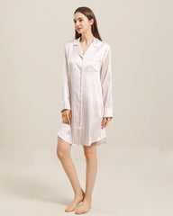 Chemise de Nuit en Soie à Rayures