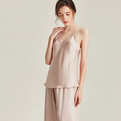 Ensemble de Pyjama en Soie avec Peignoir 3 Pièces