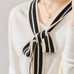 Pull en Cachemire avec Ruban Élégant