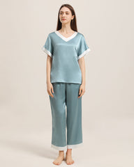 Ensemble de Pyjama en Soie à Col V