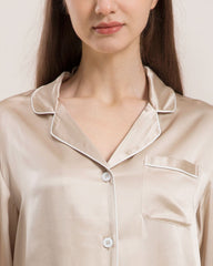 Pyjama Classique en Soie pour Femmes à la Maison