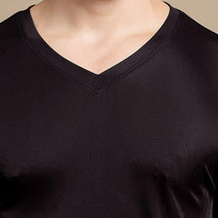 T-shirt en Soie Homme Style Basique