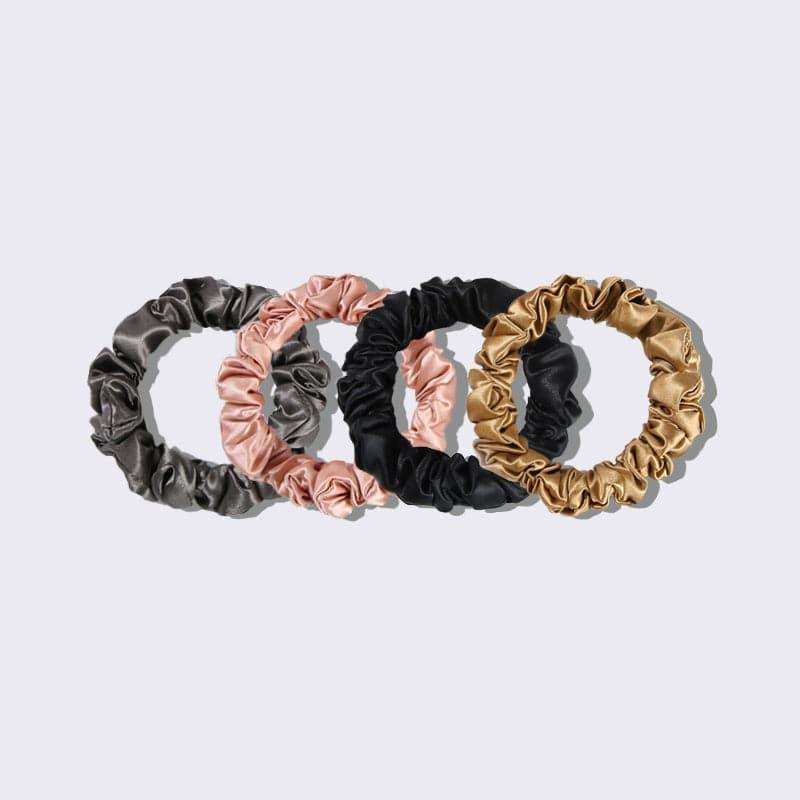 Élastiques en soie 22 Momme 2,5 cm, lot de 4 pièces