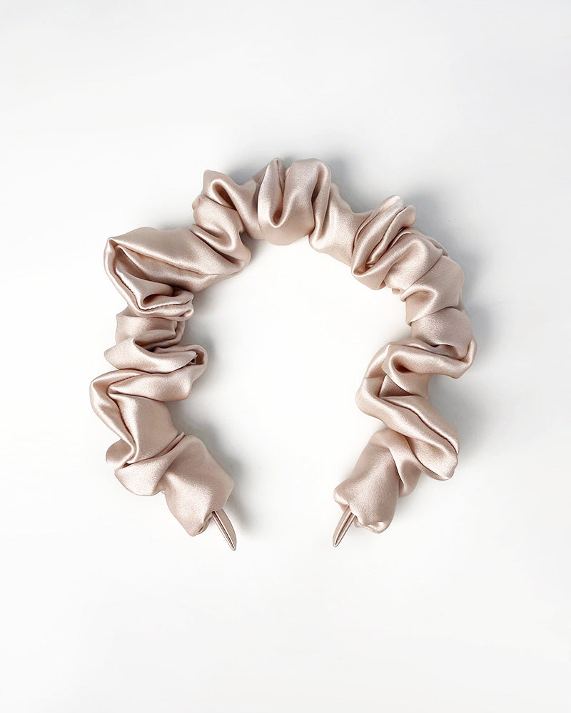 Bandeau en Soie Plissé 3,5 cm