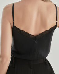 Camisole en Soie à Décolleté en V avec Dentelle