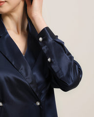 Chemise en Soie à Double Boutonnage