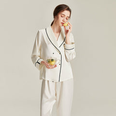 Pyjamas en Soie Double Boutonnage 22 Momme pour Femme