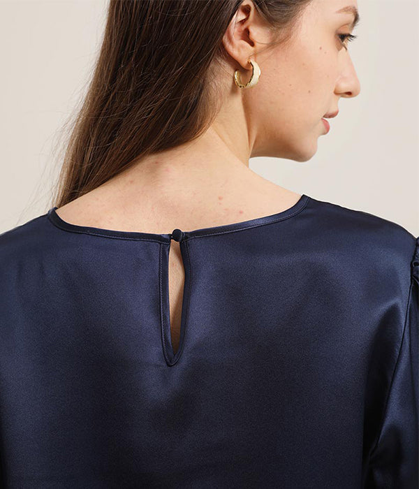 Blouse en Soie Col Rond 22 Momme