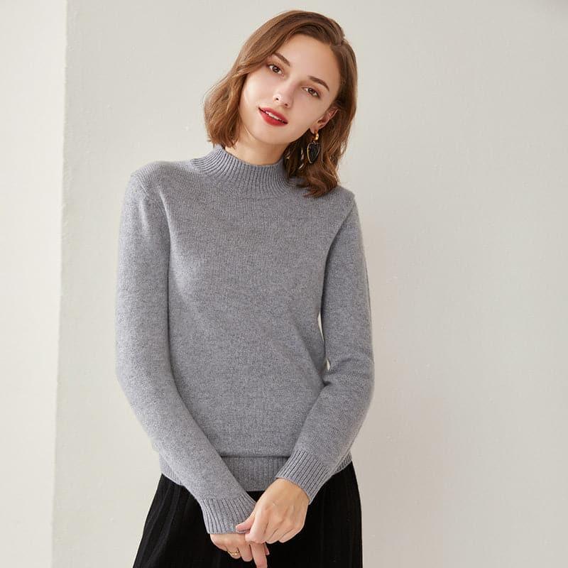 Pull en Cachemire à Col Montant Court pour Femmes
