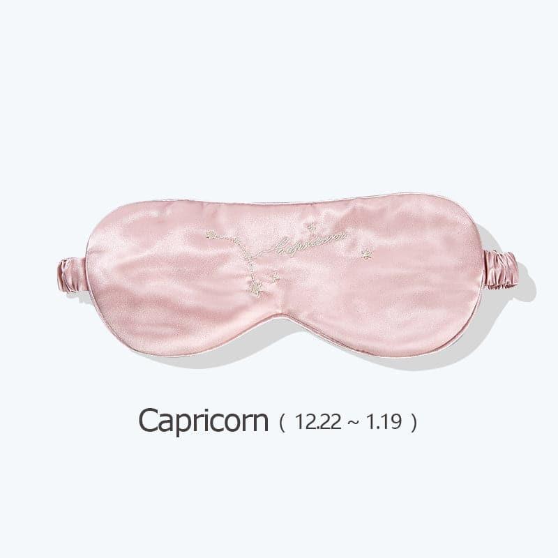 Masque de Sommeil en Soie Rose 12 Constellations 22 Momme